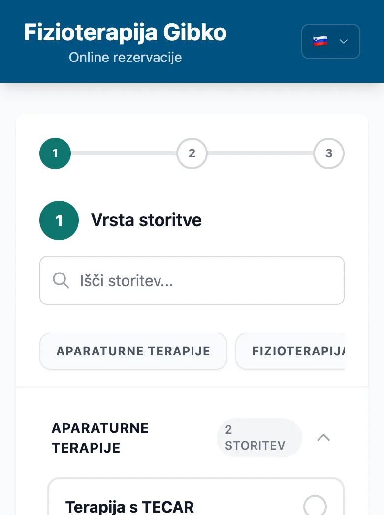 Spletno naročanje na telefonu: izbira storitve